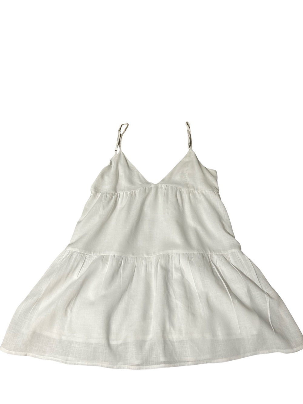 Rhythm Classics White Babydoll
Tank Dress Linen Blend Adjustable
Straps Size L - Picture 7 of 10